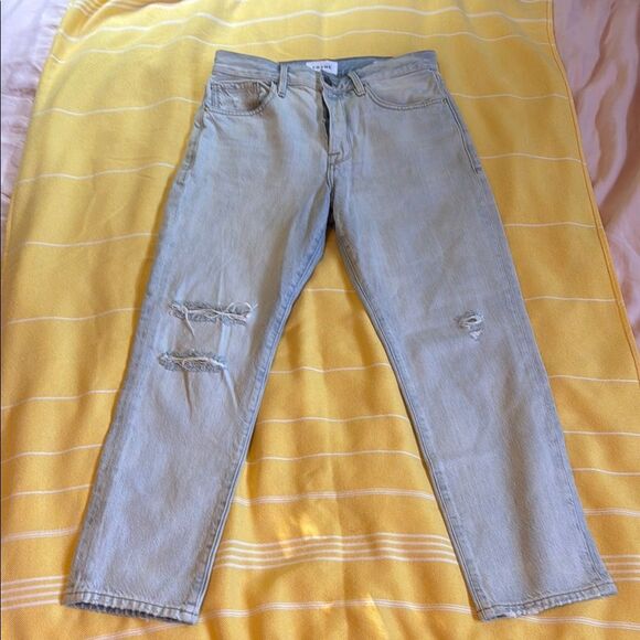 Frame Le Original Distressed Blue Jeans Size 27 Light Wash High rise 100% cotton - Picture 1 of 7